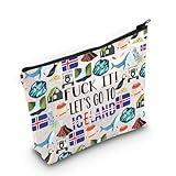 Iceland Cosmetic Makeup Bag Iceland Travel Gift Iceland Travel Pouch Girls Trip to Iceland Gift for Her (Iceland)
