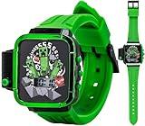 Accutime Minecraft Creeper Merch - Kids Digital Watch with LED Flashlight, Light Show, and Green Creeper Design - Officially Licensed Minecraft Toy Watch for Boys and Girls Ages 3+