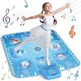 GirlsHome Dance Mat - Frozen Toys for Girls Electronic Dance Pad with 5 Game Modes, Built-in Music, Touch Sensitive Light Up LED Kids Musical Mat, Christmas & Birthday Gift for Girls 3-13