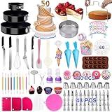 KOSBON 567 PCS Cake Decorating Kit Baking Supplies with 3 Springform Pans Set, Cake Decorating Supplies Rotating Turntable, Decorating Tools, Cake Baking Supplies Set for Beginners and Cake Lovers