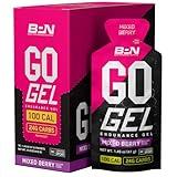 BARE PERFORMANCE NUTRITION, BPN Go Gel Endurance, 24g of Carbohydrates & 100 Calories per Pack, Vegan + Gluten Free Running Gel, 10 Single-Serving Packs, Mixed Berry