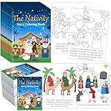 Dunzoom 30 Pcs Christmas Nativity Coloring Books Christmas Story Crafts for Boys Girls The Story of Jesus Birth Religious Coloring Books for Boys Girls Goodie Bag Gift Filler Party Supplies