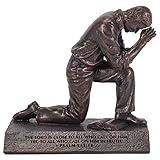 Lighthouse Christian Products Praying Man Seeking God Bronzelike Finish 4.5 x 2.75 Cast Stone Mounted Sculpture