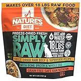 Nature's Diet Simply Raw Freeze-Dried Whole Food Meal - Makes 18 Lbs Fresh Food with Muscle, Organ, Bone Broth, Whole Egg, Superfoods, Fish Oil Omega 3, 6, 9, Probiotics & Prebiotics (Beef)