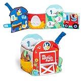 Ms. Rachel Official Sensory Learning Farm, Foldable Soft Baby Book with Plush Cow, Infant Educational Toys for Babies Ages 3 Months to 18 Months