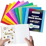 Hygloss Blank Books 4.25 x 5.5 Inches - 10 Pack – Assorted Colors Paperback for Drawing & Writing – Empty Books for Journaling, Sketching or Arts & Craft