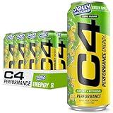 Cellucor C4 Performance Energy Drink | JOLLY RANCHER Green Apple | Zero Sugar Carbonated Preworkout Energy | 200mg Caffeine with Beta Alanine | 16 Fl Oz (12 Pack)