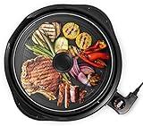 Elite Gourmet EMG1100 11" Electric Indoor Nonstick Grill Dishwasher Safe, Cool Touch, Fast Heat Up Ideal Low-Fat Meals, Includes Tempered Glass Lid, Black