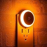 Amber Night Light Plug in, Dusk to Dawn Sensor, Blue Light Blocking, Automatic Nightlight, Energy Efficient, 2 Pack Night Lights Plug into Wall, for Bathroom, Bedroom, Kitchen, Hallway, Stairway