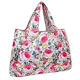 allydrew Large Foldable Tote Nylon Reusable Grocery Bags, Easter Floral