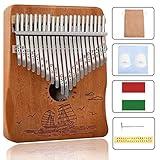 Finger Piano Kalimba 21 Keys, Calimba, Kalimba 21 Key with Tuning Hammer and Instructions, Sail Away Thumb Piano for Adults and Beginners(Brown)