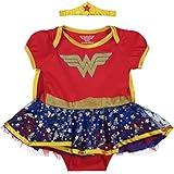 WARNER BROS Justice League Wonder Woman Infant Baby Girls Cosplay Costume Bodysuit Dress Cape and Headband Set 18 Months