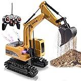 Onadrive Construction Excavator Toy - Kids Toy Engineering Digger Truck, Remote Control Rechargable Hydraulic Car for 3 4 6 7 8 Year Old Boys Girls, Educational Toys for Kids & Children