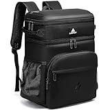 Laripwit 54 Cans Backpack Cooler Insulated Leak-Proof Large Leather Cooler Backpack Double Deck Lunch Backpack for Men Women - Perfect Soft Cooler Bag for Work, Camping, Picnic, Beach, Hiking