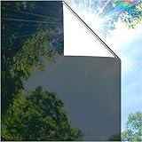 Coavas One Way Privacy Window Film, Sun Blocking Reflective Window Film See Out Not in, Heat Control Window Tint for Home, Anti UV Static Cling for Windows Office Door (Black, 17.7 x 78.7 inches)