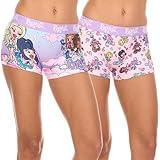 COCO BRANDS Womens Boy Shorts - 2 Pack Peanuts Snoopy Betty Boop Bratz Strawberry Shortcake Underwear Boxer Shorts (S-XL), Size Small, Bratz Ombre Pink