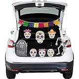 Haooryx 23Pcs Trunk Or Treat Skull Day of Dead Decoration Kit, Mexican Day of The Dead Trunk or Treat Decor for Cars SUV Archway Garage Decor Dia de Los Muertos Skull Skeleton Halloween Car Decoration