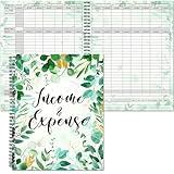 Harloon Income and Expense Log Book Eucalyptus Income and Expense Tracker Small Business Accounting Bookkeeping Ledger Book for Personal Finance Business Account Record Office Supply, 8.7 x 11 Inch