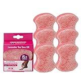 Spongables Pedi Scrub Foot Exfoliating 5+ Wash Travel Sponge, Lavender, 6 Count