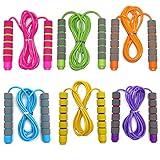 Adjustable Jump Ropes for Kids - Colorful Skipping Ropes with Soft Foam Handles - Ideal for Outdoor & Indoor Play, Fun Games Activity, Fitness, Exercise and Party Favors (6-Pack, All 6 Colors)