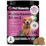 Dog Multivitamin - 10 in 1 Dog Vitamins for Health & Heart - Omega Fish Oil, Glucosamine & Probiotics - Dog Vitamins and Supplements for Skin and Coat (Chicken 180 ct)