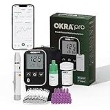 Okra Pro Glucose Monitor Kit - Syncs with Free App - Meter, Test Strips, Lancets, Lancing Device, Control Solusion and Carry Case