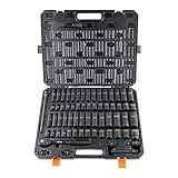 VEVOR 1/2" Drive Impact Socket Set, 65 Piece SAE 3/8" to 1-1/4" and Metric 10-24mm, 6 Point Cr-V Alloy Steel for Auto Repair, Easy-to-Read Size Markings, Rugged Construction, Storage Case