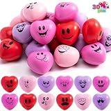 JOYIN 30 PCS Valentine's Day Heart Stress Balls 1.5"x1.5" for Kids, Squishy Toys Slow Rising for School Carnival Reward, Valentine Party Present Fillers, Valentines Day Gifts, Relieve Stress Toys