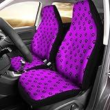 gearider Purple Black Dog Paw Printed Vehicle Bucket Seat Protetors, 2 PCS Waterproof Automotive Interior Accessories Fit for Most SUV Tcuck Van