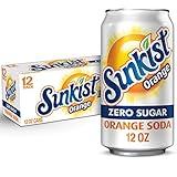 Sunkist Zero Sugar Orange Soda, 12 fl oz cans, 12 pack