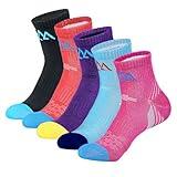 innotree Merino Wool Hiking Socks for Women Quarter Ankle Crew Thermal Cushion Moisture Wicking Socks,5 Pairs,Medium