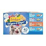 Purina Friskies Wet Cat Food Variety Pack, Oceans of Delight Flaked and Prime Filets - (Pack of 40) 5.5 oz. Cans