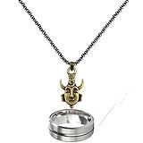 CHIVASO Stainless Steel Dean Ring and Bronze Amulet Pendant with Black Tone Box Chain Necklace Set Winchester Inspired Cosplay Jewelry for Men (RING SIZE 11)