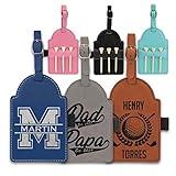 Personalized Golf Bag Tag with Tees, Customized Leather Golf Luggage Accessories with Custom Name Gift for Dad - Golfer Gifts