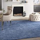 Nourison Essentials Indoor/Outdoor Navy Blue 10' x 14' Area Rug, Easy Cleaning, Non Shedding, Bed Room, Living Room, Dining Room, Backyard, Deck, Patio (10x14)