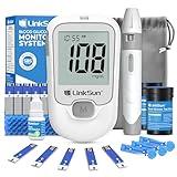 G-425-1 Blood Glucose Monitor Kit, 100 Test Strips, 100 Lancets, 1 Control Solution, 1 Blood Sugar Monitor, 1 Lancing Device, Diabetes Testing Kit, No Coding, Large Display, Glucometer for Home Use