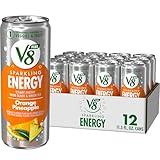 V8 +Energy Sparkling Orange Pineapple Juice Energy Drink, 11.5 fl oz Can (12 Pack)