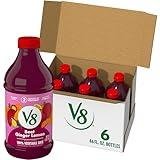 V8 Beet Ginger Lemon 100% Vegetable Juice, Naturally Flavored Vegetable Juice From Concentrate, 46 FL OZ Bottle (Pack of 6)