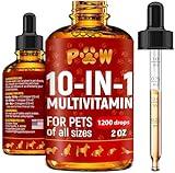 Liquid Multivitamin for Dogs – Daily Glucosamine, Vitamin B, C & D3 Support – Cat Vitamins for Indoor Cats to Care for Joints & HIPS, Skin & Coat, and Gut – Help with Allergies & UTIs – 2 Oz