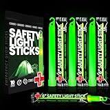Emergency 10 Ultra Bright Green Glow Sticks - Individual Packed With Lanyard - For Camping Survival - Glow Lights for Blackouts, Hurricane and Storms- 6 Inch Chem Light Sticks with 12 Hour Duration