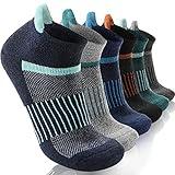 Anlisim Merino Wool Quarter Hiking Socks Compression Warm Thermal Winter Thick Cushion Running Moisture Wicking No Show Socks Gifts Stocking Stuffers for Women Men 6 Pairs(Color Mix,M)