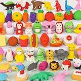 Animal Erasers for Kids 50 Pack Kids Eraser Bulk Pull Apart Erasers 3D Puzzle Erasers Classroom Rewards and Prizes Class Treasure Box Kids Party Favors Back to School Supplies Gift