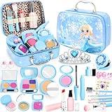 INNOCHEER Pretend Makeup for Toddlers, Toy Play Makeup Set for Kids 3-5, Toddler Makeup Kit Pretend, Frozen Toys for Kids Fake Makeup, Gifts Toys for 3 4 5 6 7+ Year Old Girls (Not Real Makeup)