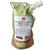 UBF TRUCK Cilantro & Garlic Green Sauce, Salsa Verde, Creamy, All-Natural, Real Cilantro and Garlic, Great for Meats, Salads, Tequeños, Empanadas, Hamburgers and More. Dips, Dressings, Venezuelan Style, 8oz Pouch