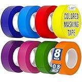 8x Colored Masking Tape, 264 Ft x 0.6 inch Colored Painters Tape for Arts & Crafts Labeling or Coding, Kids Art Supplies Color Tape Rolls, DIY Craft Tapes Colorful Masking Tape, Artist Art Tape 1