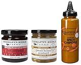 Terrapin Ridge Farms Customer Favorite Sampler Set – Includes One Each of Hot Pepper Bacon Jam, Pecan Honey Mustard, and Spicy Chipotle Garnishing Sauce (3 Items)