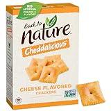 Back to Nature Cheese Flavored Crackers - Non-GMO, Made with Wheat Flour, Vegan, Delicious & Quality Snacks, Cheddalicious, 6 Ounce