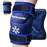 XXL Ice Pack Wrap Around Entire Knee After Surgery, Reusable Gel Large Ice Pack for Knee Injuries, Pain Relief, Swelling, Knee Surgery, Sports Injuries, 1 Pack Blue