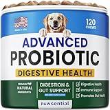 Advanced Dog Probiotics for Digestive Health & Enzymes - Diarrhea, Gas, Upset Stomach Relief & Season Allergy - Chews for Digestion - Prebiotics Fiber Supplement - Pet Probiotics for Dogs - 120 Chews