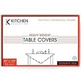 Nicole Fantini Kitchen Selection Disposable Clear Heavy Weight Table Covers or Cover Protector: Pre Cut for use on Shabbos, Great for All Occasions (60" X 120"-12Count/Pack)-36CT